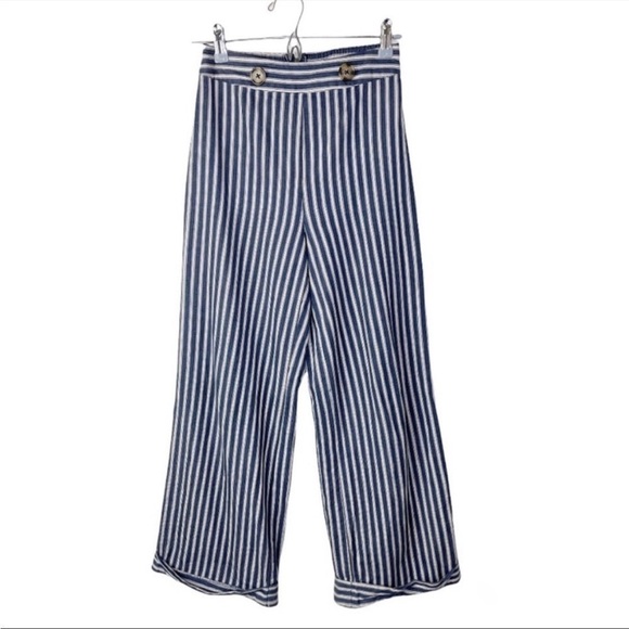 MODCLOTH Hello Halifax Striped Wide Leg High Waist Pants size S - Picture 2 of 9